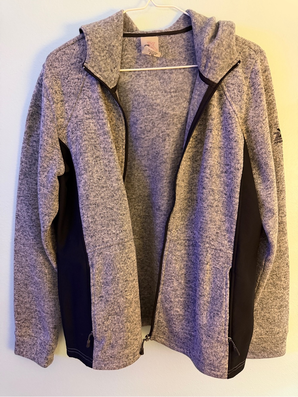 ZeroXposur Women's Gray Zip-Up Jacket with Black Panels
